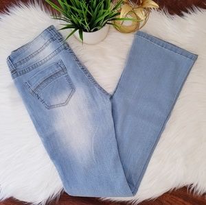 Light wash bootcut jeans